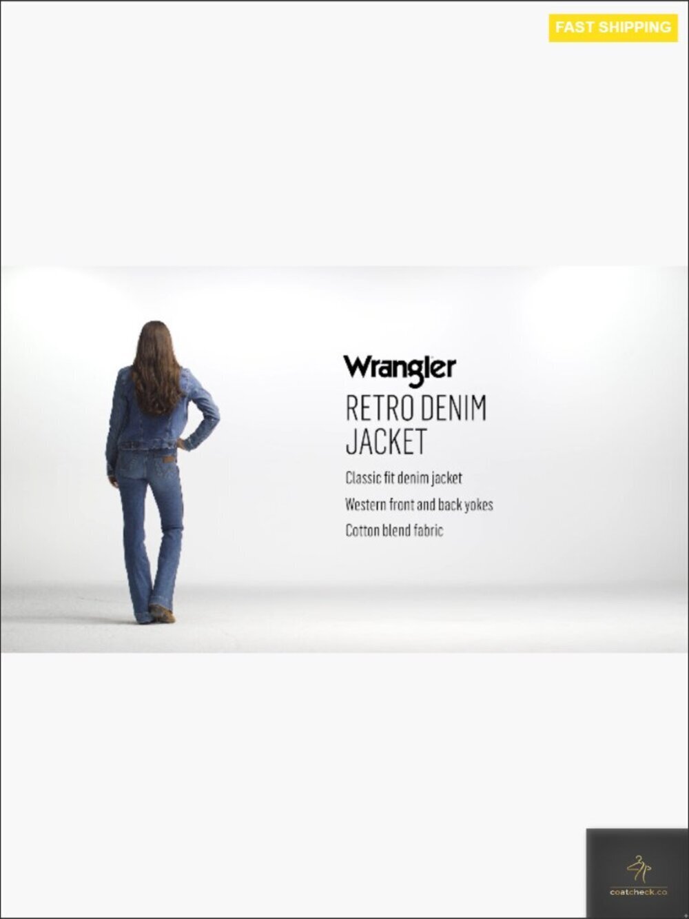 Classic Fit Denim Jacket Retro Western Style Long Sleeve Button Front - Picture 6 of 6